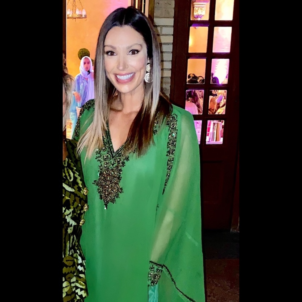Traditional kaftan! A stunning green color.